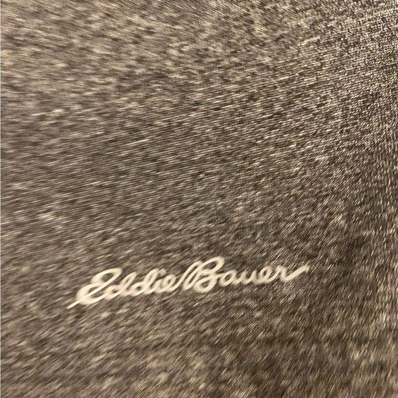 Eddie Bauer In Motion XLT Freedry shirt in gray and black. Horizontal striping. - Picture 4 of 10